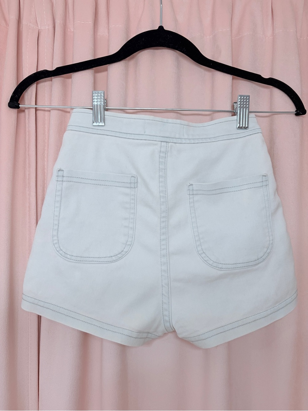 American Apparel Pale Blue Denim Disco Shorts, Hot pants, Micro shorts